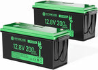 12V 200Ah LiFePO4 Lithium Battery Built-in 200A BMS, Max.2560Wh Energy by HYSINCERE