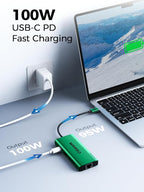QGeeM USB C Hub Ethernet, 9 in 1 USB Type C Hub HDMI Multi-Port Converter - Image 5