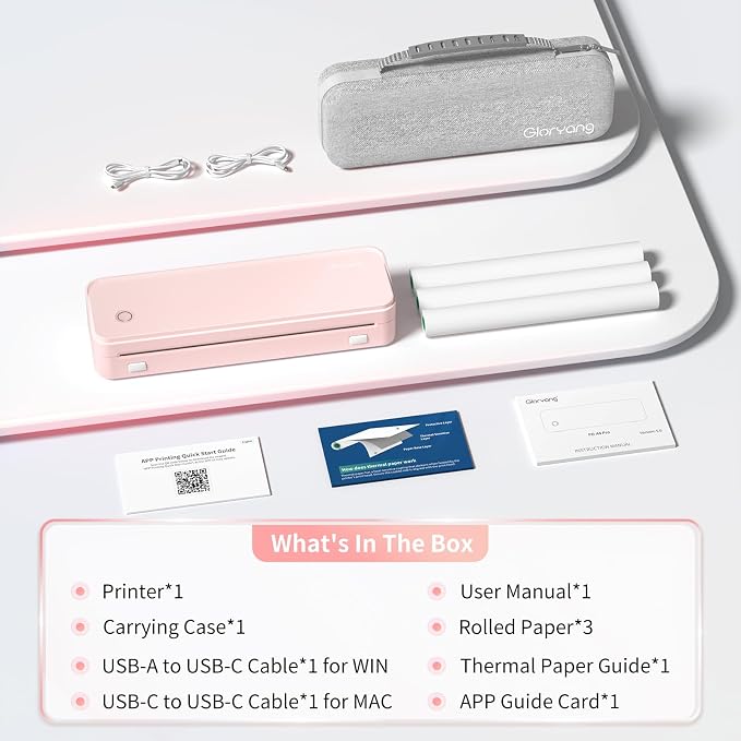 Inkless Portable Printer for Travel, Wireless Thermal Printer Supports 8.5 x 11 - Image 8