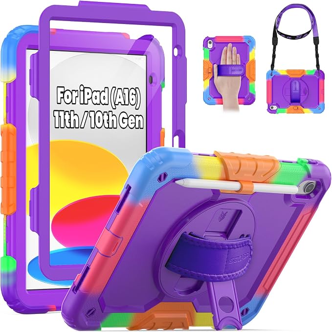 SEYMAC Case for iPad 11th/10th Generation 2025/2022, Heavy Duty Full-Body by SEYMAC