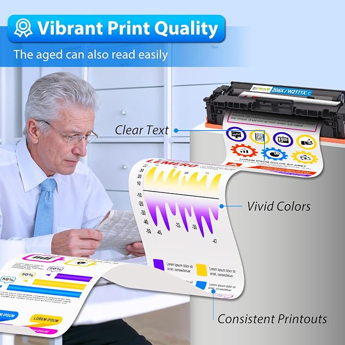 ZIPRINT 206X Toner Cartridges 4 Pack High Yield Compatible Replacement - Image 5