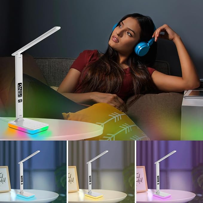 LED Desk Lamp for Home Office, USB Charging Port, Reading Lamp Desk Light - Image 6