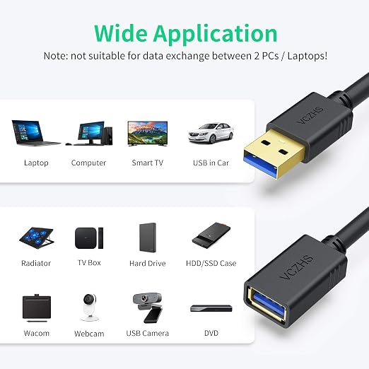 VCZHS Tech USB Extension Cable 20ft - Image 3