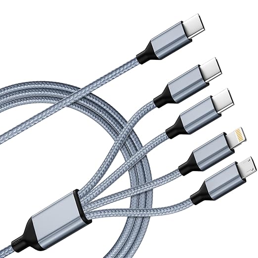 USB C Multi Charging Cable, 4 in 1 Charging Cable Nylon Braided USB-C Multiple - Image 8