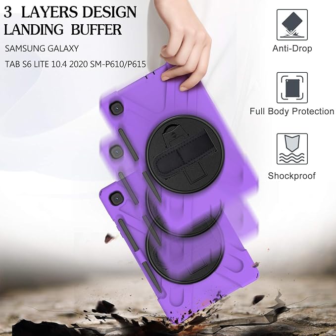 BRAECN for Galaxy Tab S6 Lite Case 10.4'' 2024, Rugged Protective Kids Case - Image 6