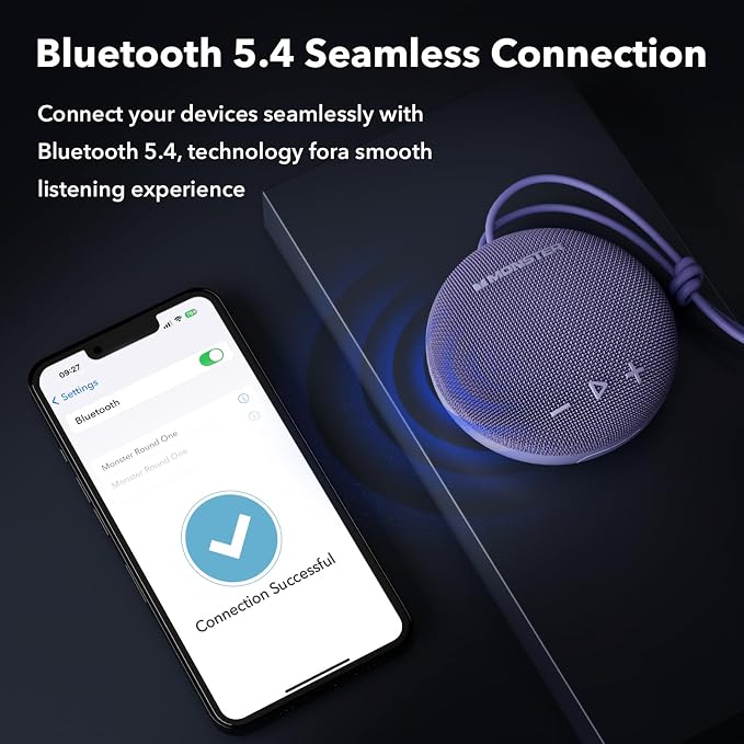 Monster Bluetooth Speaker, IPX8 Shower Speaker Waterproof, Extra Long Playtime - Image 4