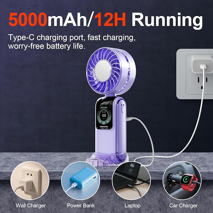 Blows Cold Air Portable Handheld Fan - Image 6