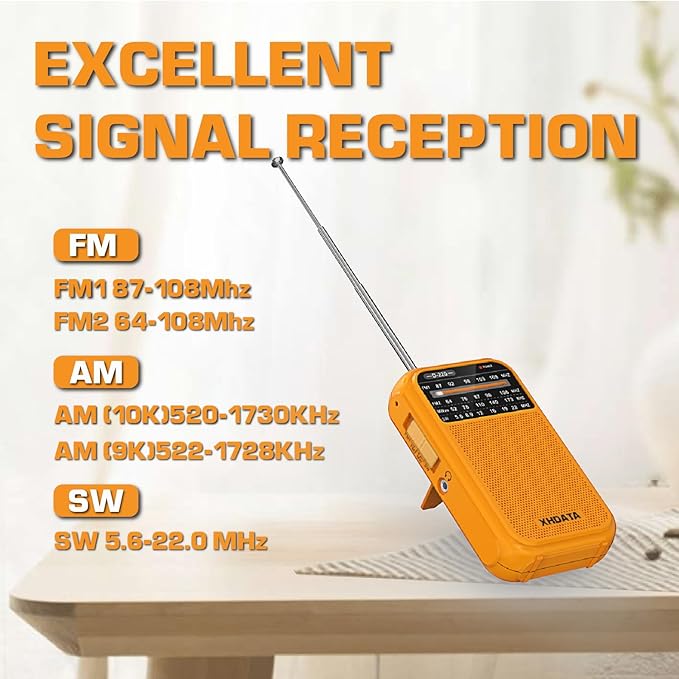 XHDATA D220 Portable Radio AM FM SW Shortwave Receiver Pocket Radios, 2AA - Image 3