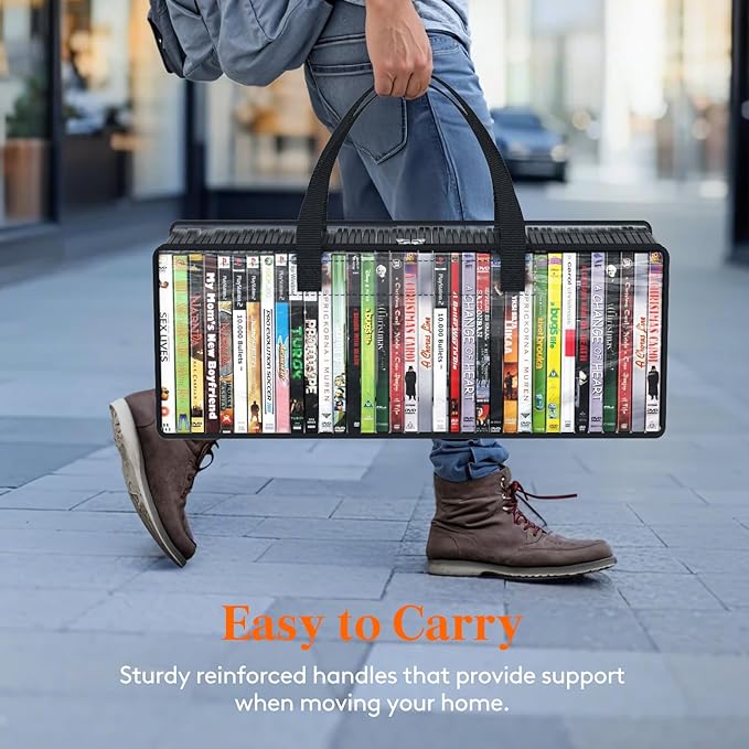Lifewit DVD Storage Bags, Front Window Zipper Design, Stackable Media Organizer - Image 5