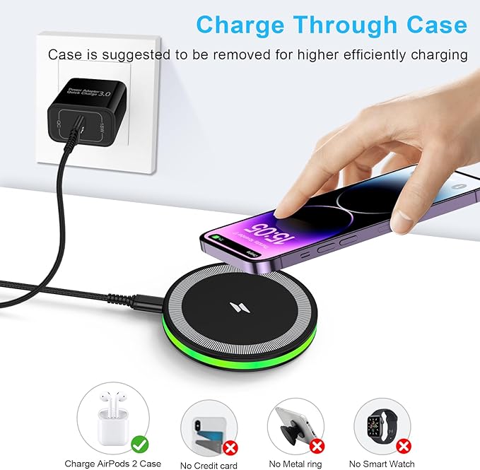 Wireless Charger Fast Charging Pad Android Charging Station Wireless Phone - Image 7