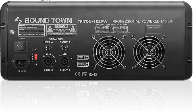 Sound Town 10-Channel 2x800W Powered Mixer w/ 2 Bus, DSP effects, Dual 7-band EQ - Image 5