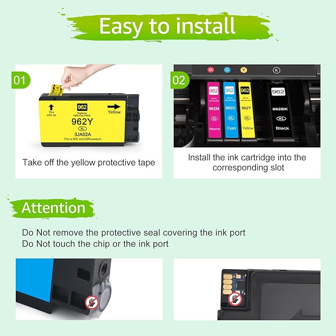 Upgraded 962XL Ink Cartridges Combo Pack Replacement - Image 4