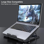 LIENS Laptop Cooling Pad with Adjustable Height Two 5.1 Inches Fan 2 USB Ports - Image 5