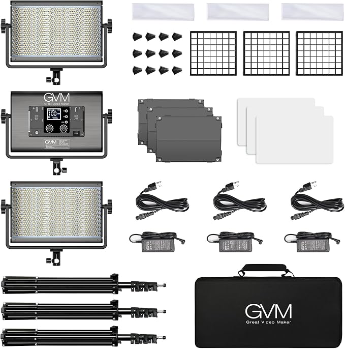 GVM 65W RGB Video Light with Softbox, 1300D LED Video Lighting Kit, - Image 7