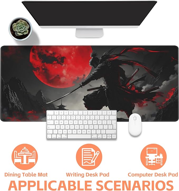 Mouse Pad Large Anime Samurai Non-Slip Gaming Desk Mat - Image 4