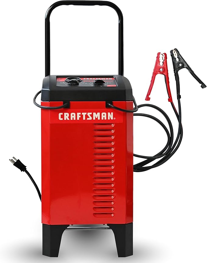 CRAFTSMAN Wheeled Manual 6A Car Battery Charger and 175A Engine Starter by CRAFTSMAN