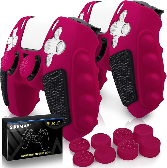 SIKEMAY Anti-Slip PS5 Controller Skin, Soft Thicken Non-Slip Studded Silicone by SIKEMAY