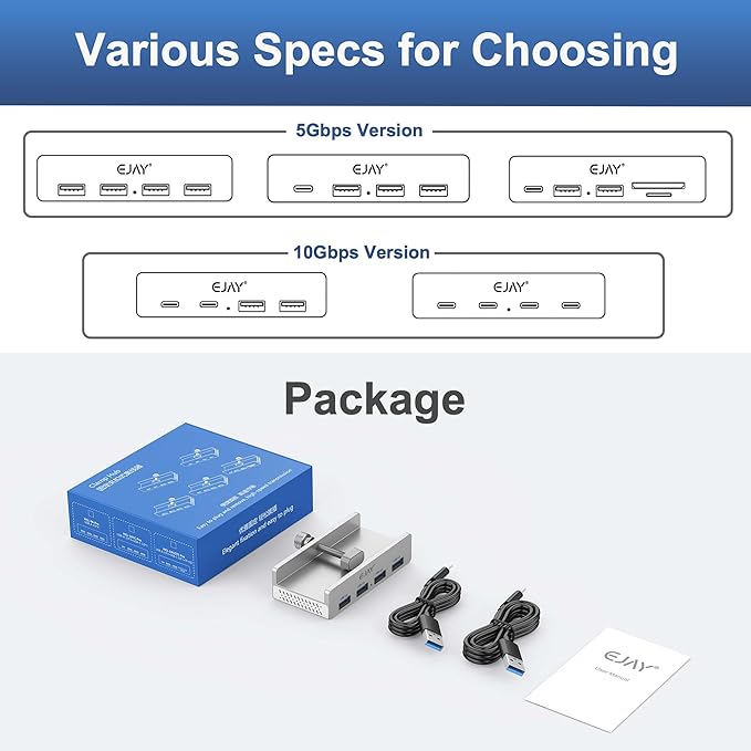 USB HUB3.0, Clamp USB HUB, Aluminum 4-Port USB Adapter - Image 6