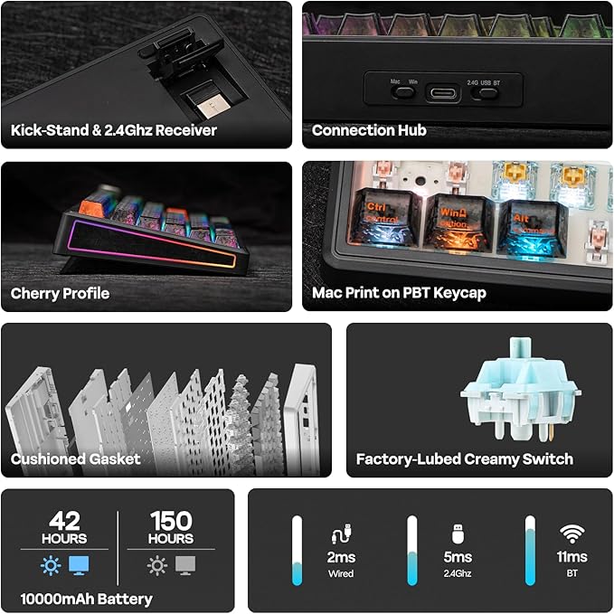 EPOMAKER TH80 V2 PRO Wireless Gaming Keyboard - Image 2