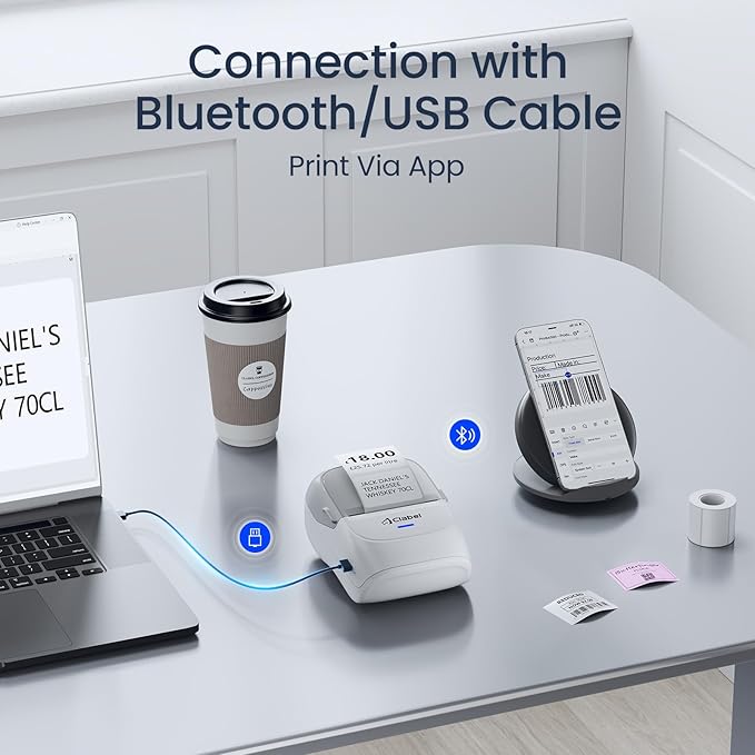 CLABEL Thermal Label Maker Machine: 221B Bluetooth Label Maker Mini Sticker - Image 4