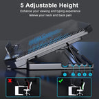 LIENS Laptop Cooling Pad with Adjustable Height Two 5.1 Inches Fan 2 USB Ports - Image 3