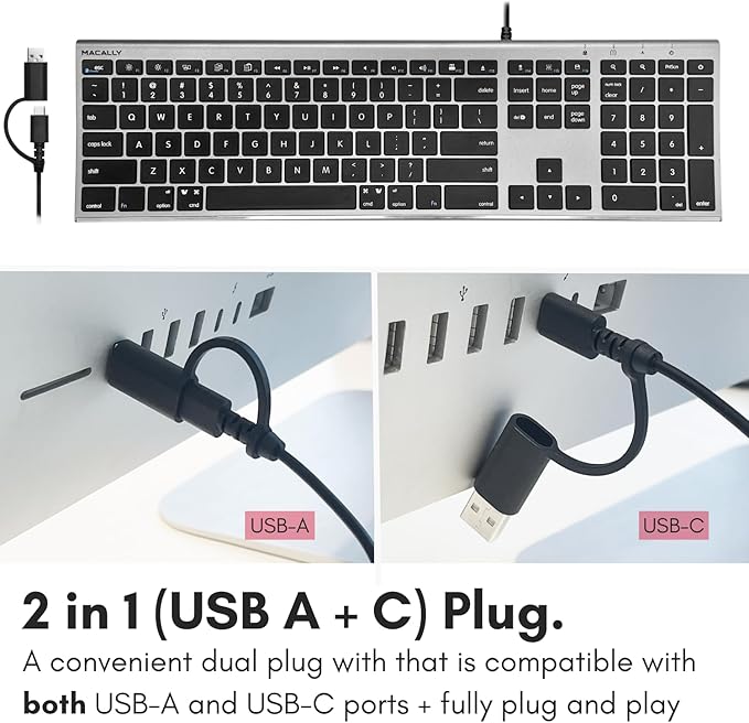 Macally Wired Keyboard for Mac - Image 2