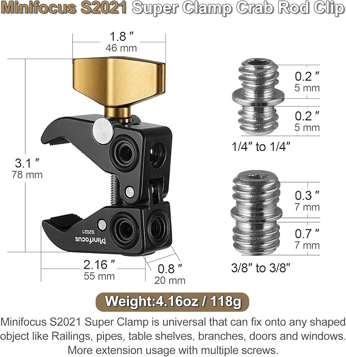 MINIFOCUS Super Clamp Mount, Tripod Clamp - Image 4