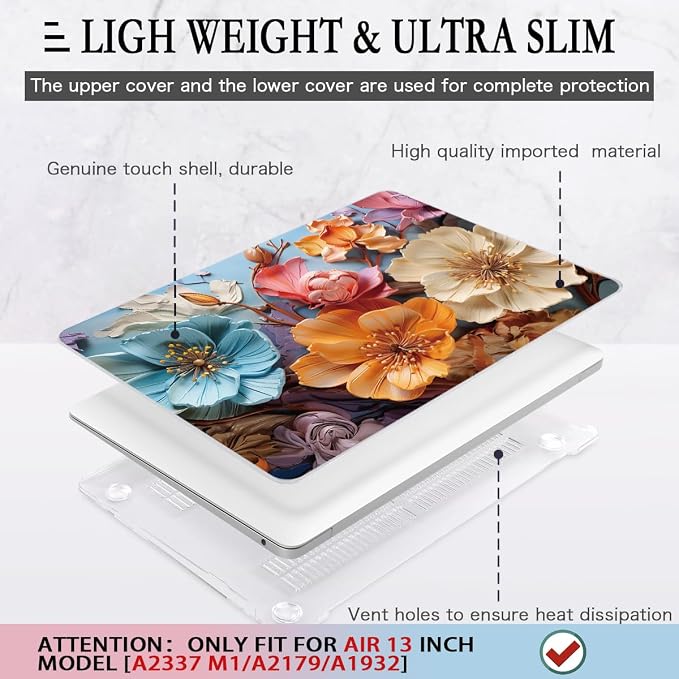 CISSOOK Compatible with MacBook Air 13 inch Case 2021 2020-2018 Release M1 - Image 4