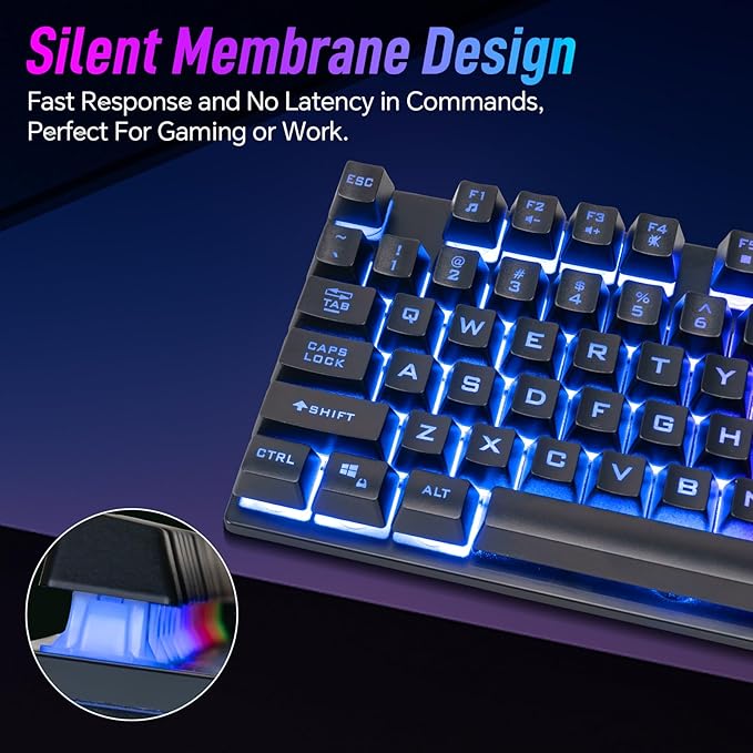 CHONCHOW Wired Gaming Keyboard, 104 Keys Full Size, - Image 5