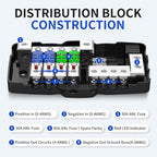Fused Power Distribution Block Car Audio Fused Distribution Block 12V 0/4 Gauge - Image 3
