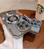 Magnetic Kickstand Case for iPhone 15 14 13 12 Pro Max Sparkling Diamond Cover - Image 9
