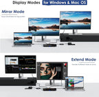 WAVLINK USB Laptop Docking Station Dual Monitors, DisplayLink Computer Dock - Image 3
