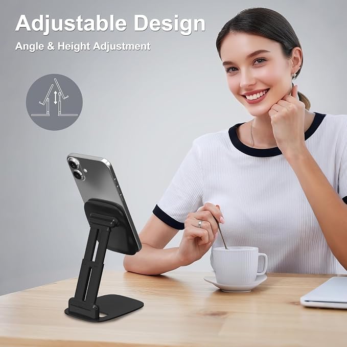 DEERLAMN Cell Phone Stand for Desk, Height Adjustable Cell Phone Holder - Image 8