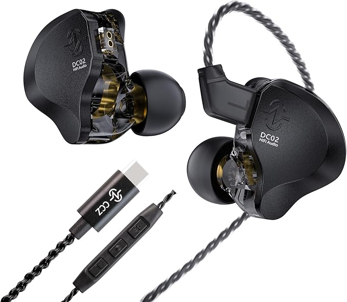 in Ear Monitor Headphones, CCZ DC02 Type-C IEM Earphone Dual Magnetic Circuit by KINBOOFI