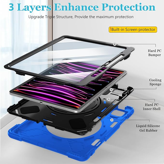 Case for iPad Pro 12.9 2022/2021/ 2020/2018: Cover for iPad Pro 12.9 6th/ 5th/ - Image 6