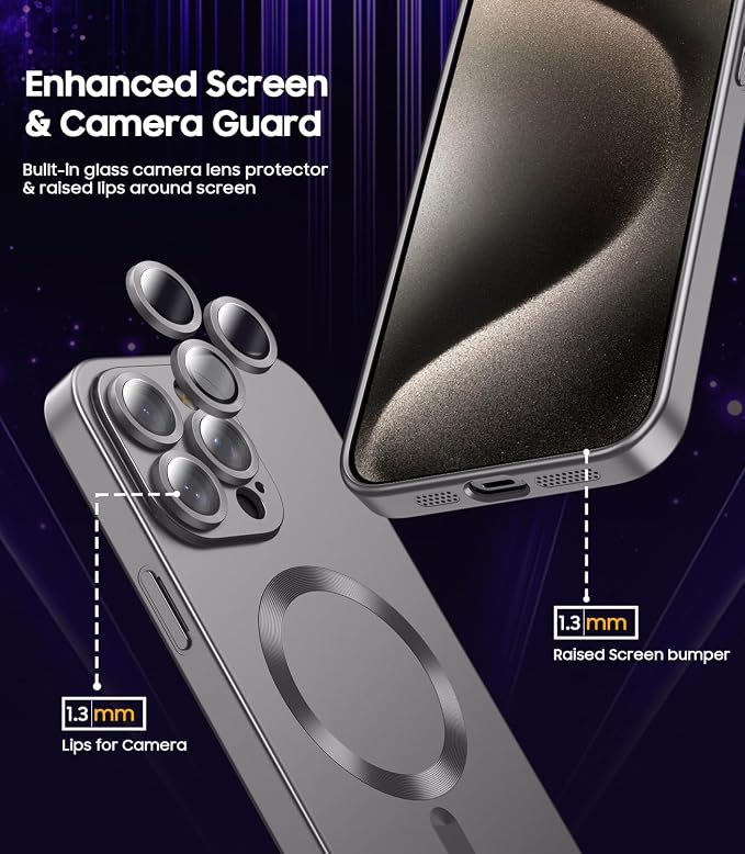 Magnetic for iPhone 15 Pro Max Case Slim Soft Silicone Bumper Shockproof - Image 3