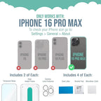 Smartish® iPhone 16 Pro Max Screen Protector + Camera Lens Covers - Image 6