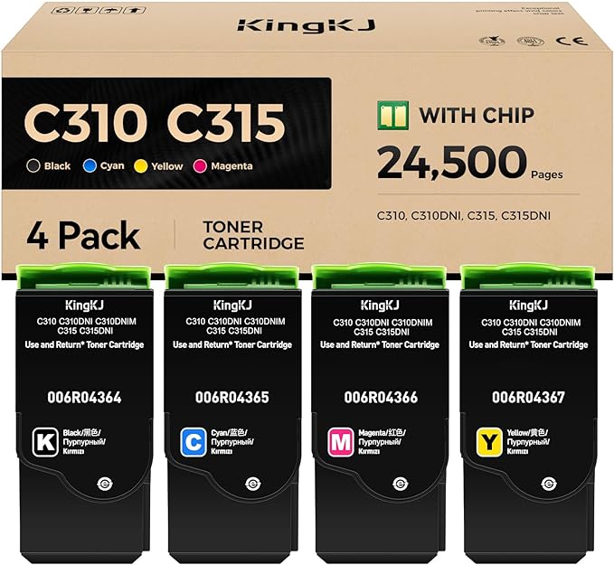 C310 C315 Toner Cartridge Set 4-Pack by KingKJInkToner
