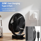 Clip on Fan, Rechargeable Portable Fan, 8 Inch Small Desk Fan - 10000mAh - Image 6