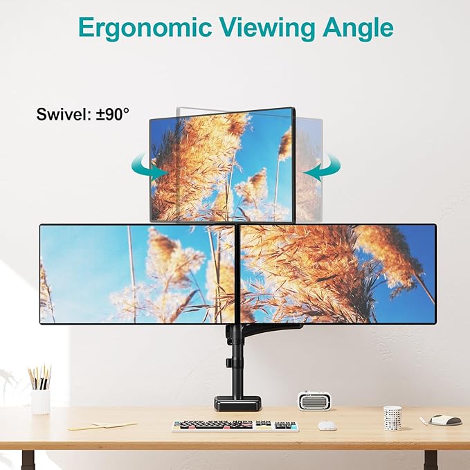 MOUNT PRO Triple Monitor Mount for Max 32" Computer Screen, Adjustable 3 - Image 6