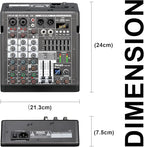 4 Channel Audio Mixer for Home Audio, Sound Mixer Board - Image 7