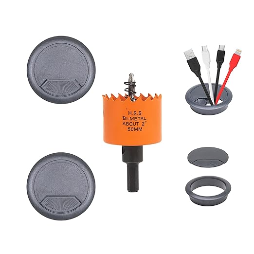 Desk Grommet 2 inch with Hole Saw, Desk Cord Hole Cover Grommet by VIKITONHOLESAW
