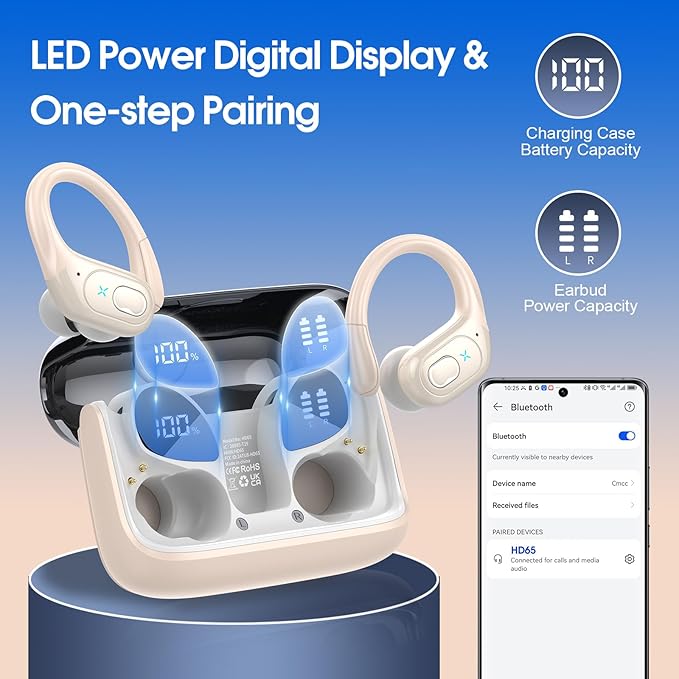 Wireless Earbuds 75hrs Bluetooth 5.4 Headphone Sport, 2026 Bluetooth Earbuds - Image 6