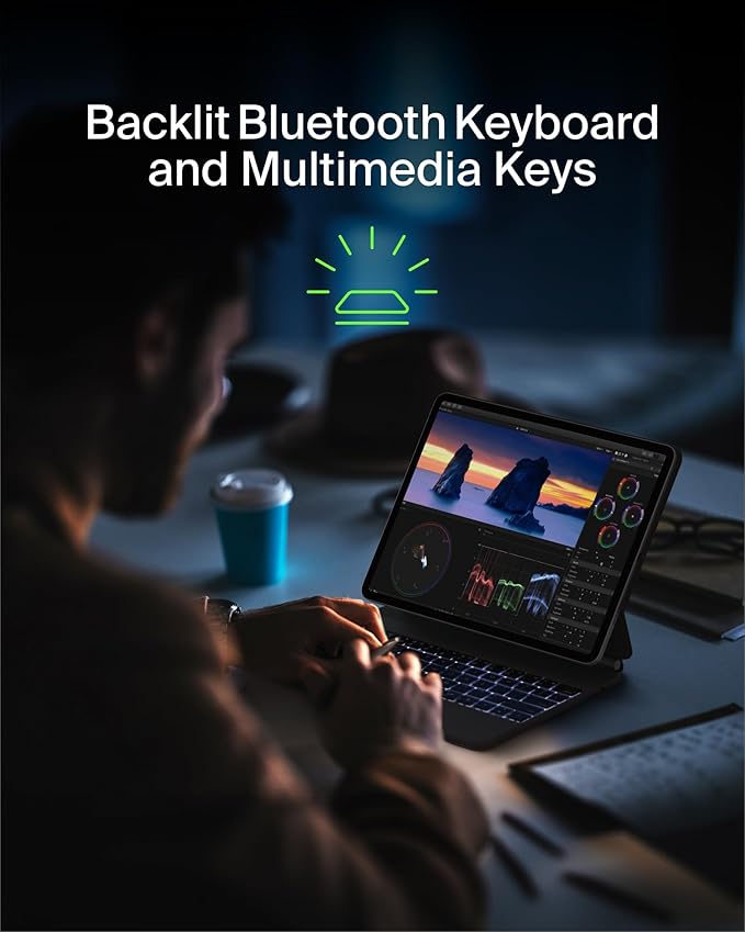 Belkin Pro Keyboard Case w/Magnetic Stand, Backlit Bluetooth Keyboard, Magnetic - Image 5