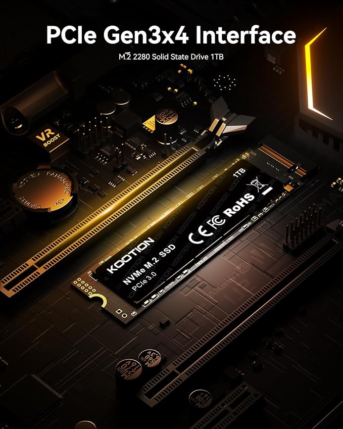 KOOTION 1TB NVMe Internal SSD PCIe 3.0, M.2 2280 NVMe Gen 3 Internal Solid - Image 5