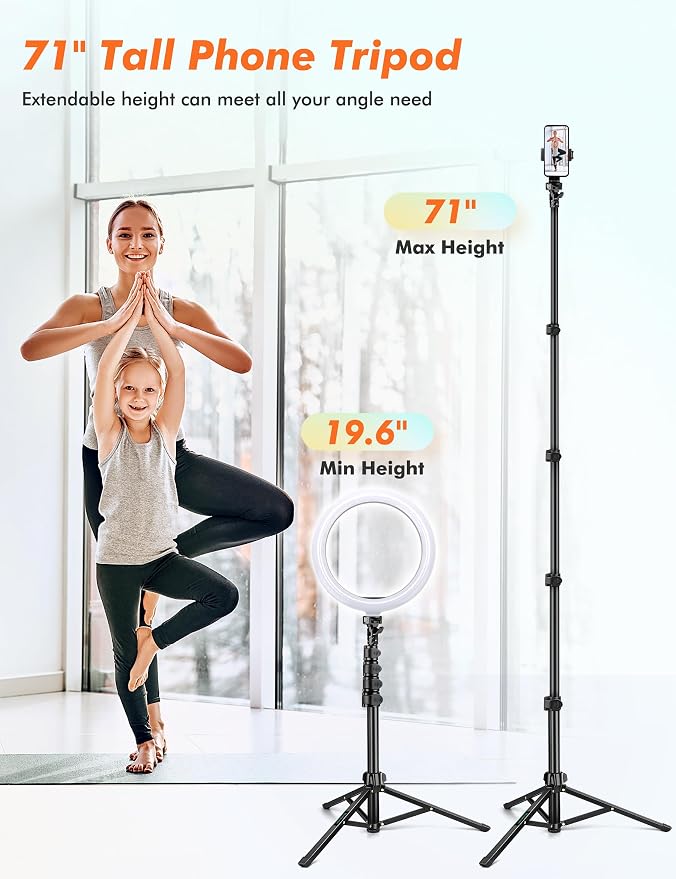 71" Tripod for iPhone, Phone Tripod Selfie Stick - Image 2
