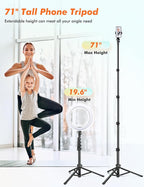 71" Tripod for iPhone, Phone Tripod Selfie Stick - Image 2