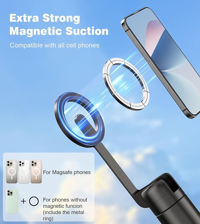 68" Magnetic Selfie Stick Tripod - Image 2