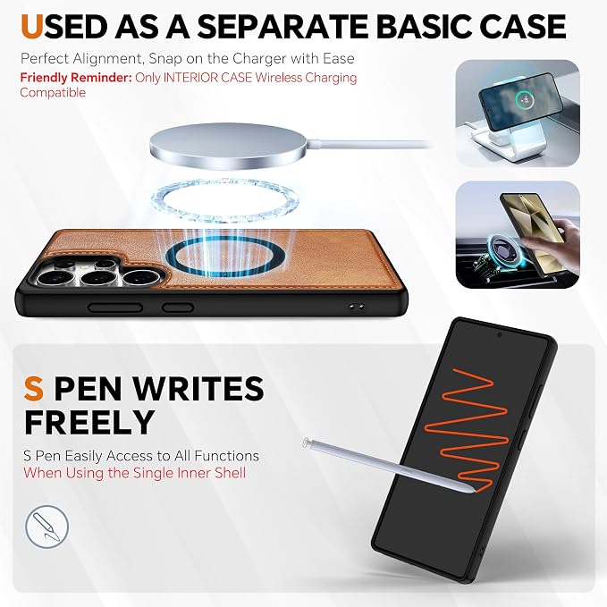 TUCCH Wallet Case for Galaxy S25 Ultra, Removable 2 in 1 RFID Blocking Wrist - Image 4