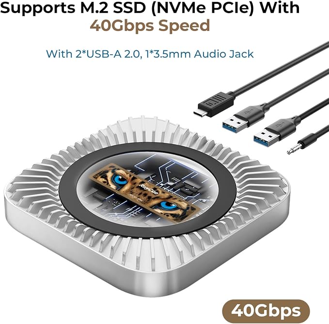 40Gbps Aluminum Hub & Stand for New M4/M4 Pro Mac Mini - Image 4